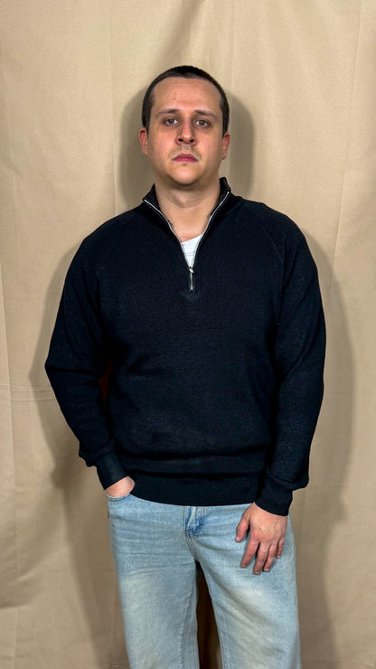 AR SWEATER HALF ZIP BLACK