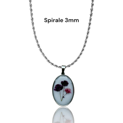 Large Round Petals Pendant Vintage Silver