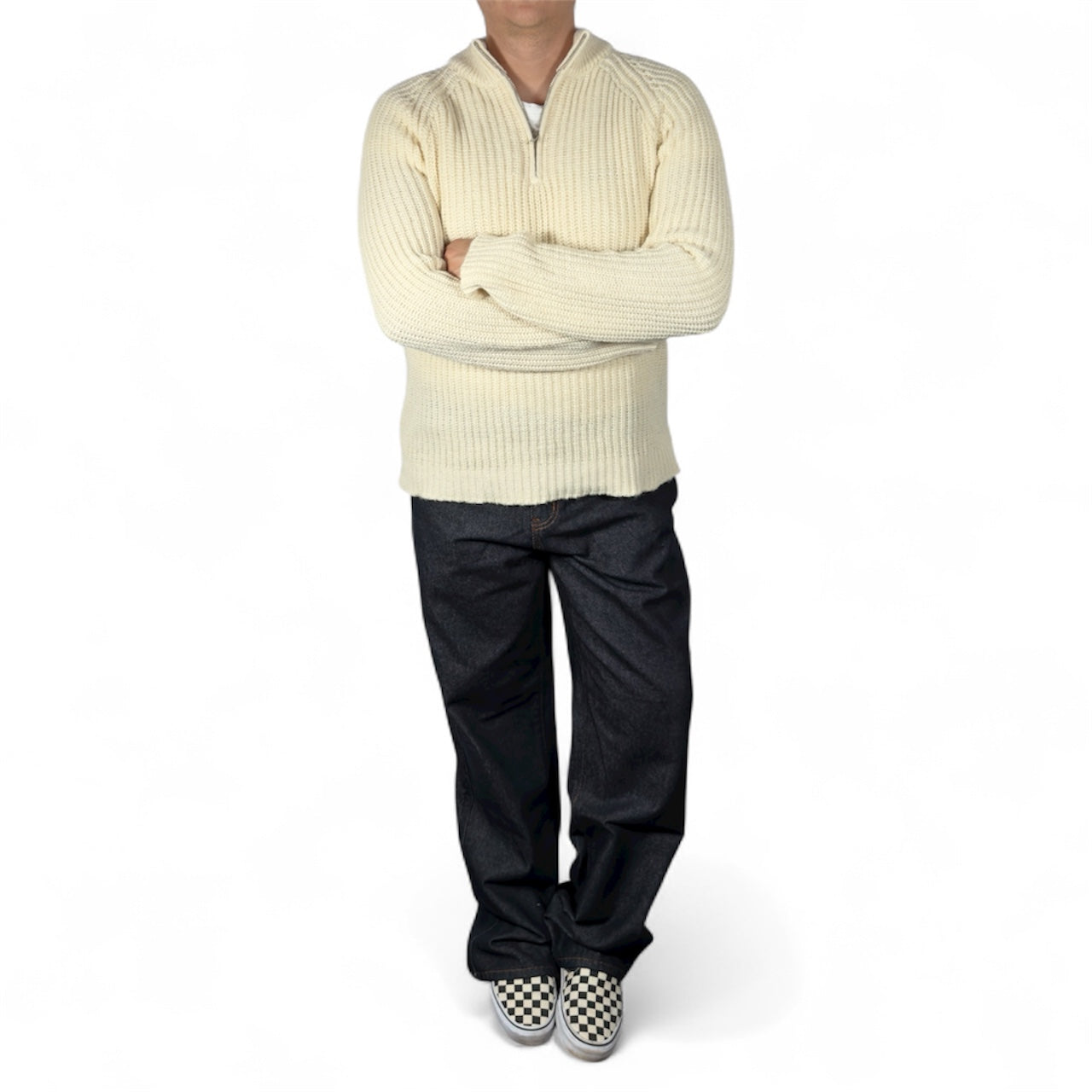 AR SWEATER HALF ZIP CREAM