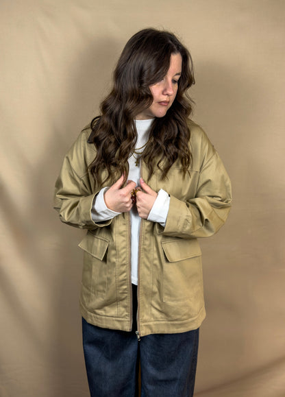 AR OVERSIZED WORK JACKET WITH DOUBLE POCKETS