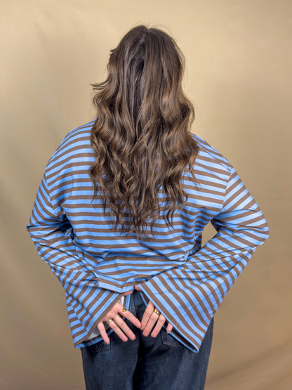 AR AZUR STRIPED LONG-SLEEVED SWEATER