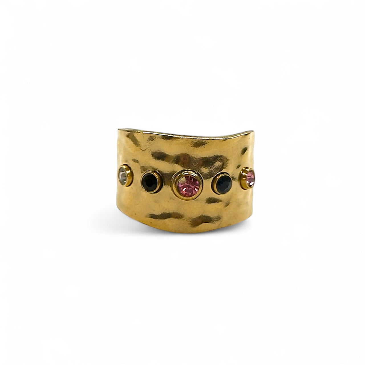 Anello 5 pietre dorato