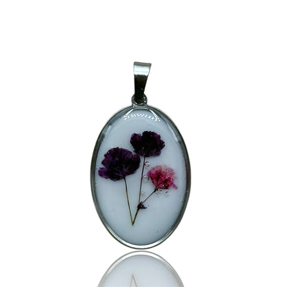 Large Round Petals Pendant Vintage Silver