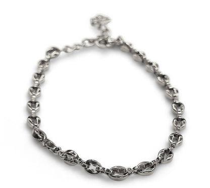 Oval mesh steel bracelet