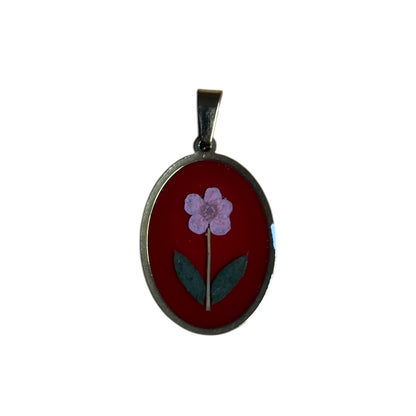 Ciondolo medio round Petals vintage oro rosso