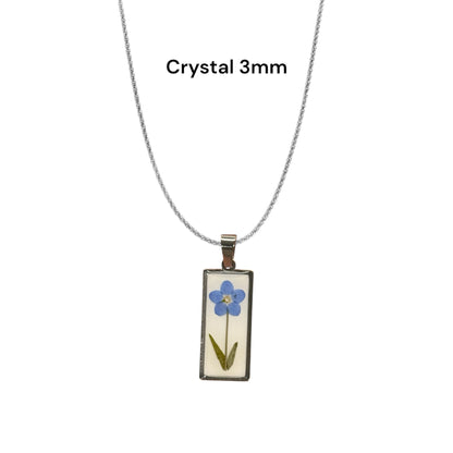 Ciondolo rettangolo Petals vintage argento