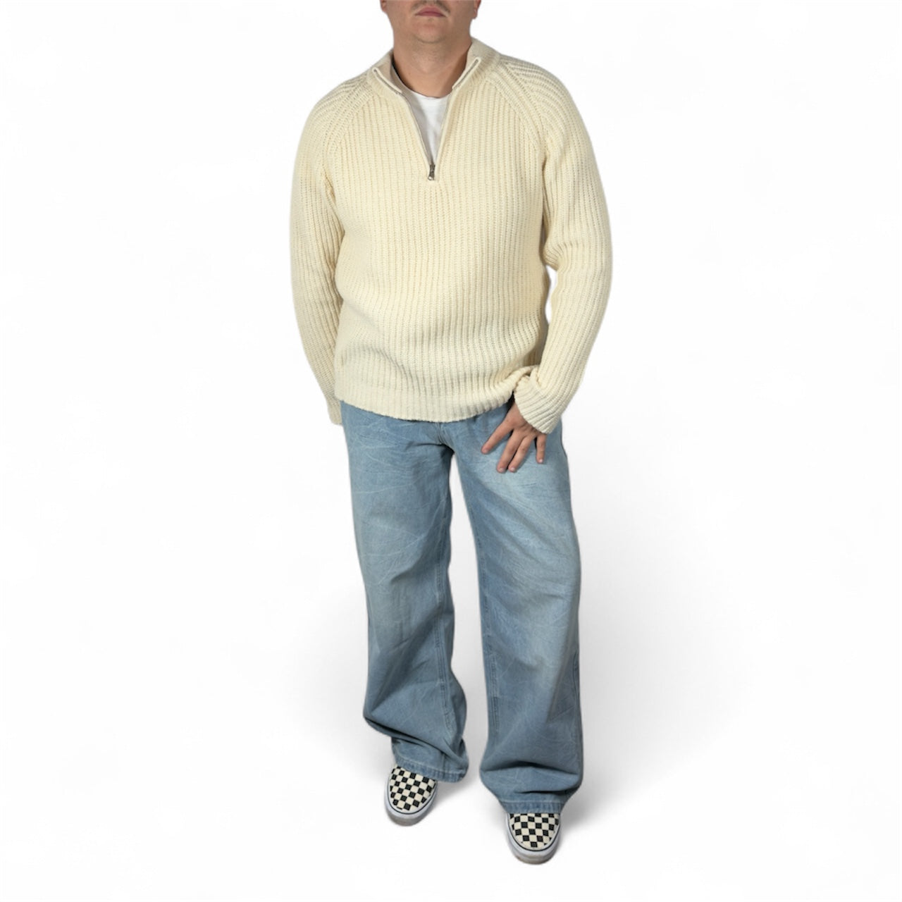 AR SWEATER HALF ZIP CREAM