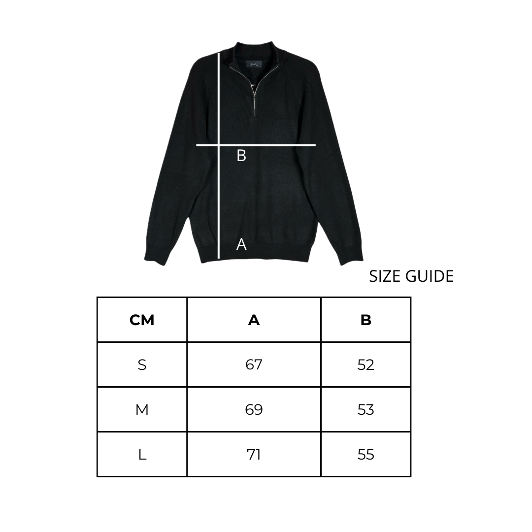 AR SWEATER HALF ZIP BLACK