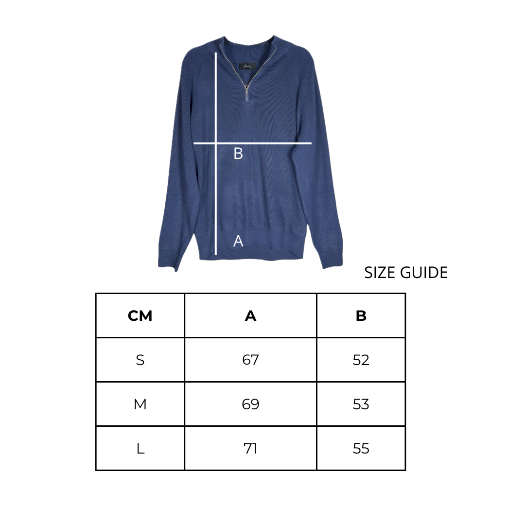 AR SWEATER HALF ZIP BLUE