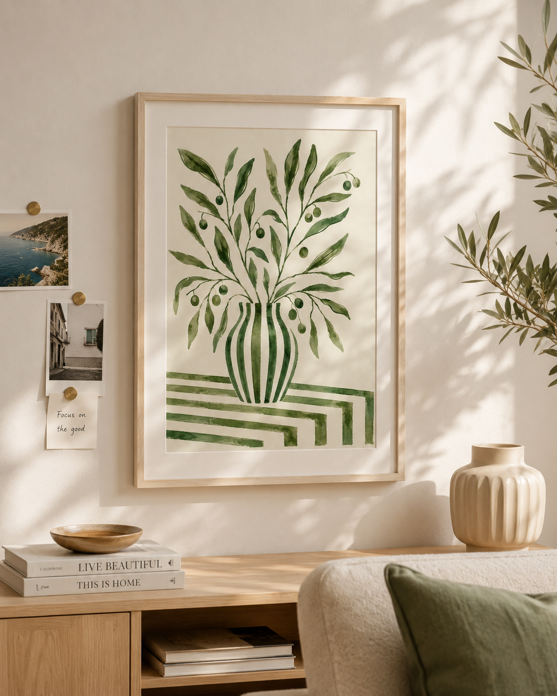 PHOTO ART ASTRATTA OLIVE VASE