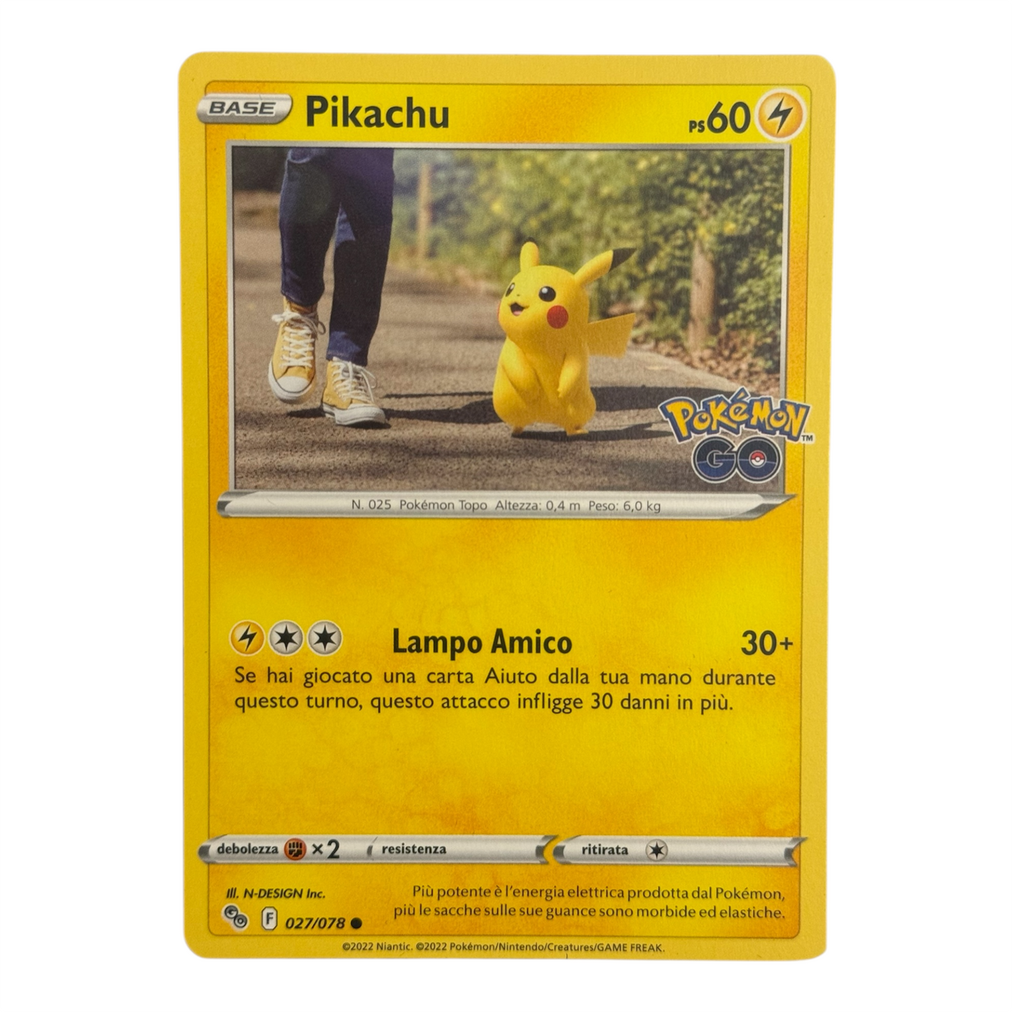 Pokemon Pikachu 027-078 Pokemon Go (IT)