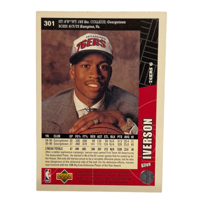 Allen Iverson rookie nba Upper deck 1996 #301