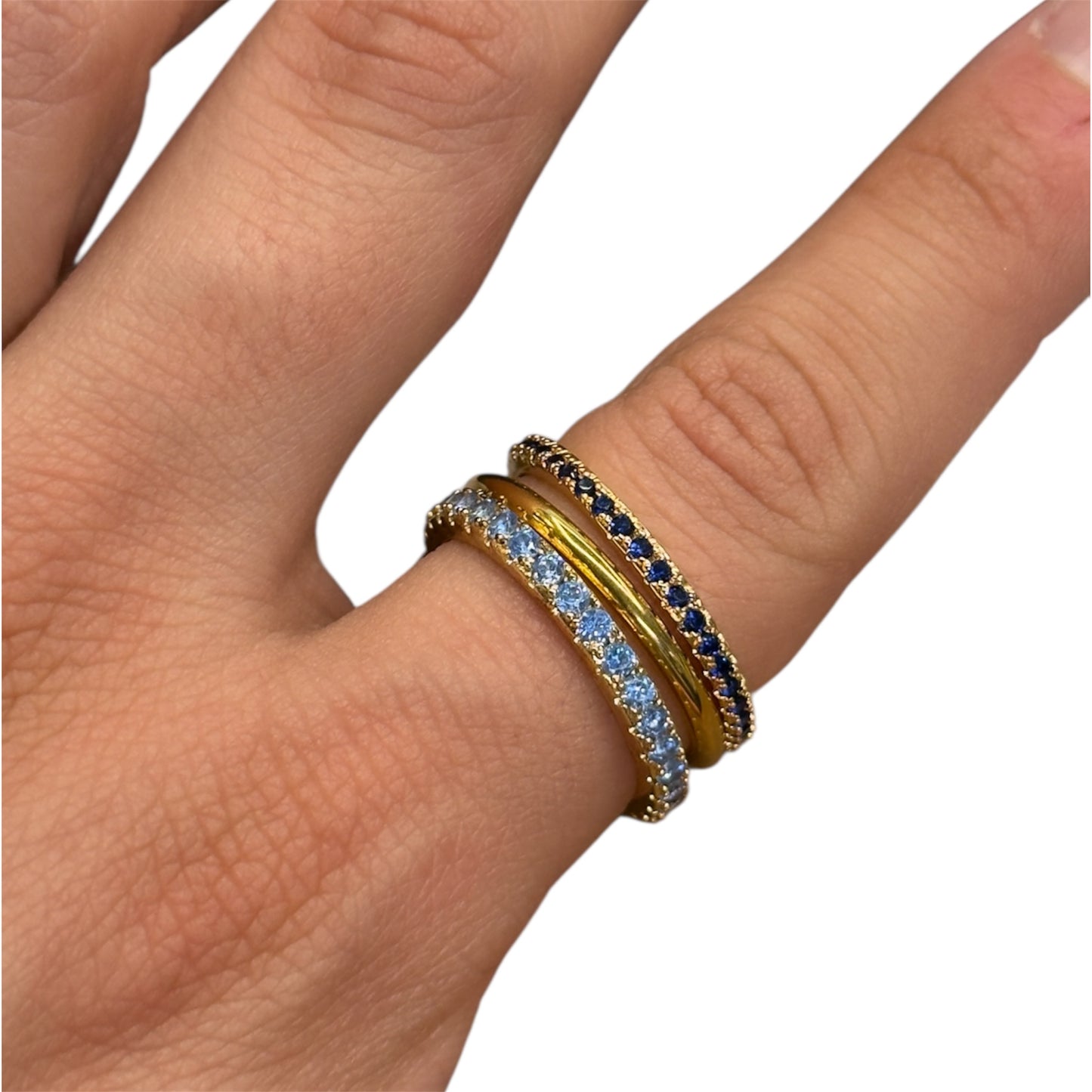 Anello 3 fedine zirconi