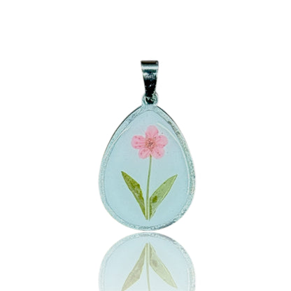 Vintage silver Petals drop pendant