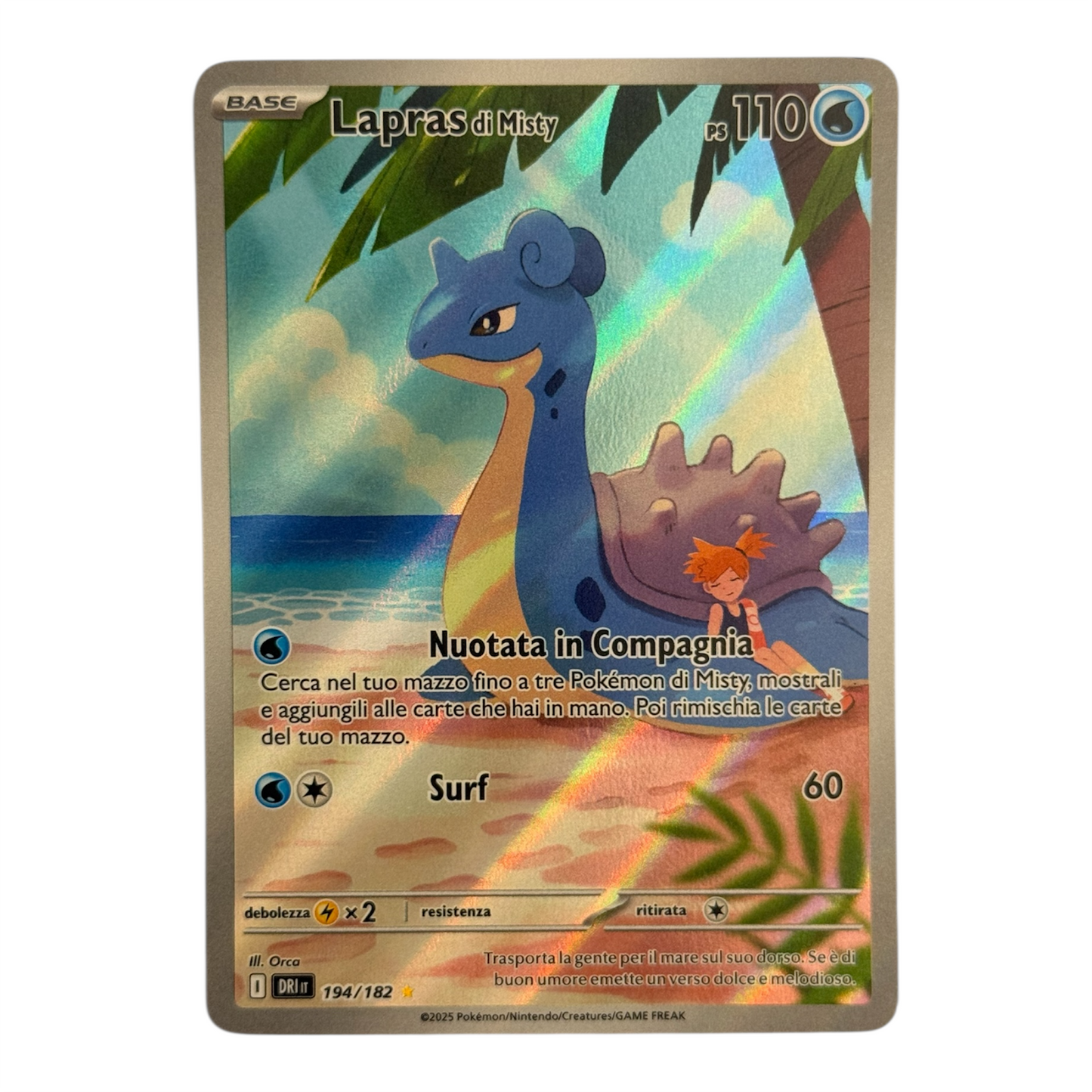 Misty's Pokémon Lapras rare illustration 194-182 Fated Rivals (IT)