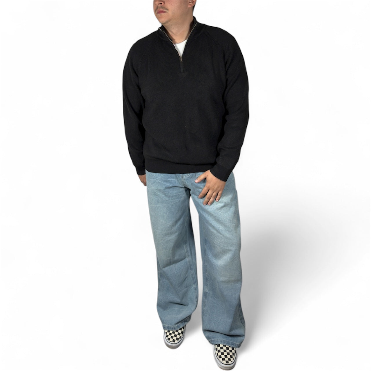 AR SWEATER HALF ZIP BLACK