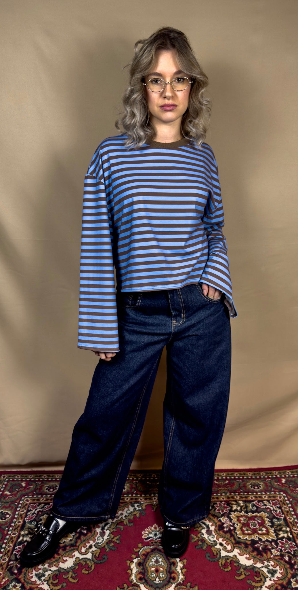 AR AZUR STRIPED LONG-SLEEVED SWEATER