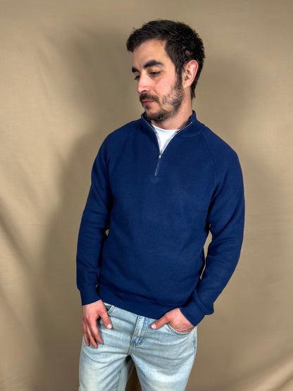 AR SWEATER HALF ZIP BLUE