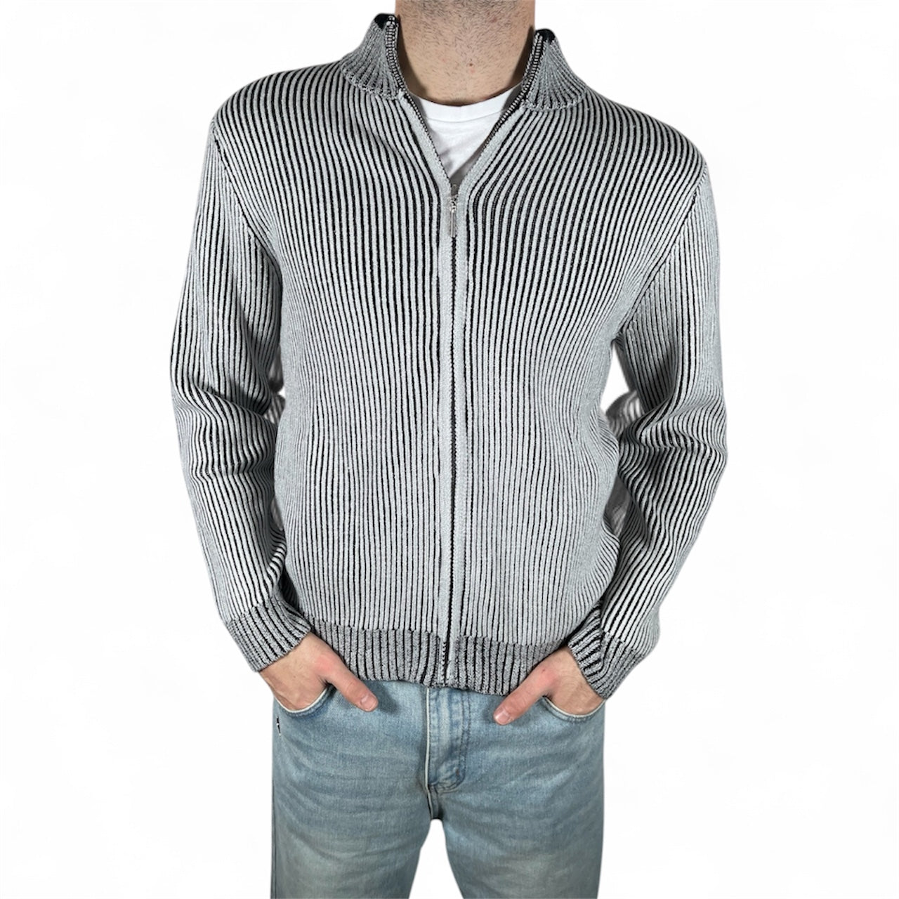 AR SWEATER ZIP FADE GREY