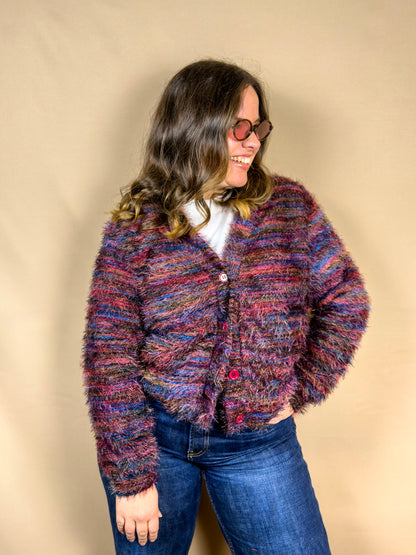 AR CARDIGAN BORDEAUX MISTO PELOSO