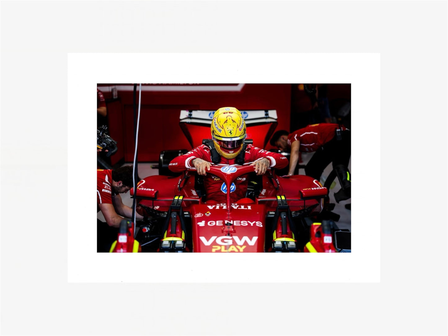PHOTO ART STAMPA FERRARI HAMILTON