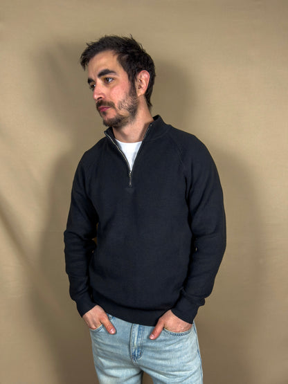 AR SWEATER HALF ZIP BLACK