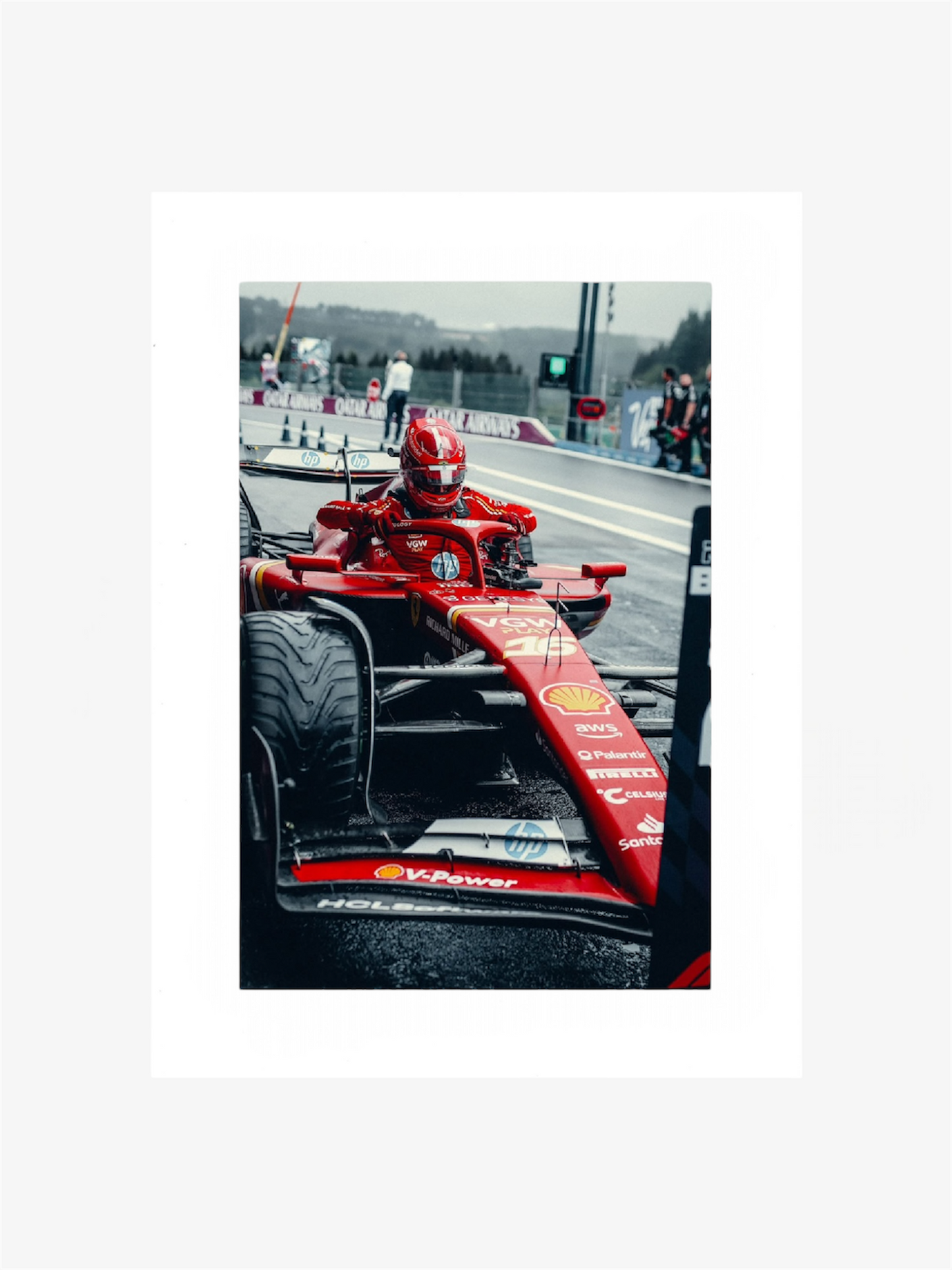 PHOTO ART STAMPA FERRARI LECLERC