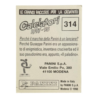 Totti card Roma Panini Calciatori 1997-98 #314 IT