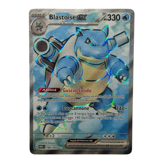 Pokèmon 151 Blastoise Ex full art rara 175-165 (IT)
