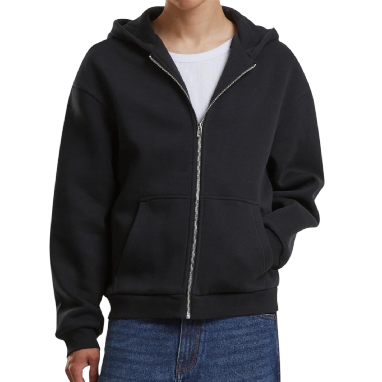 AR HOODIE ZIP BOXY BLACK