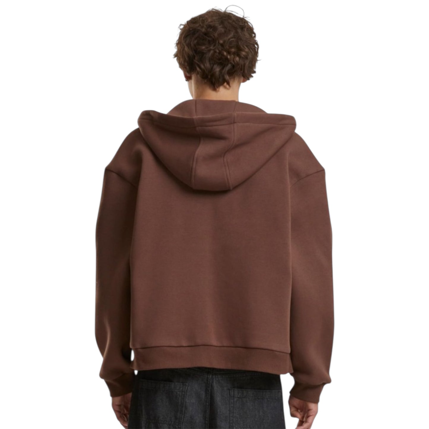 AR HOODIE ZIP BOXY BROWN CHOCOLATE