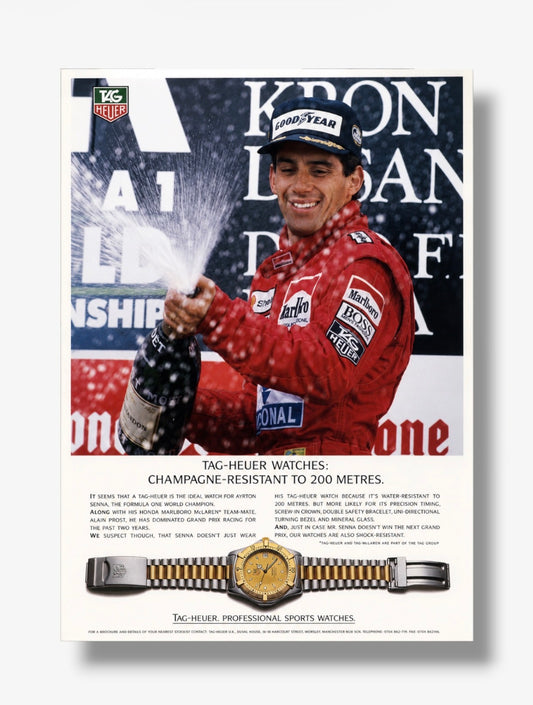 PHOTO STAMPA AYRTON SENNA F1 TAG HEUER