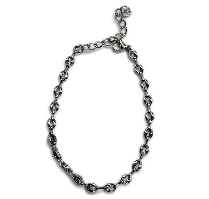 Oval mesh steel bracelet