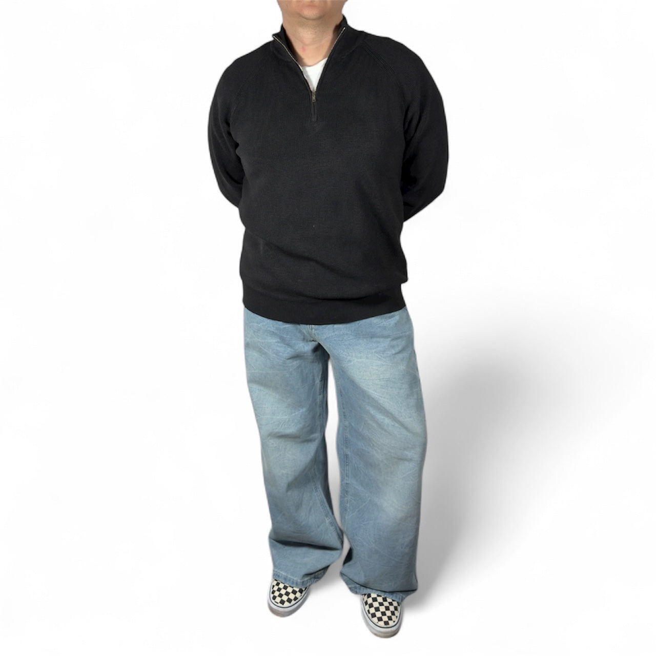 AR SWEATER HALF ZIP BLACK