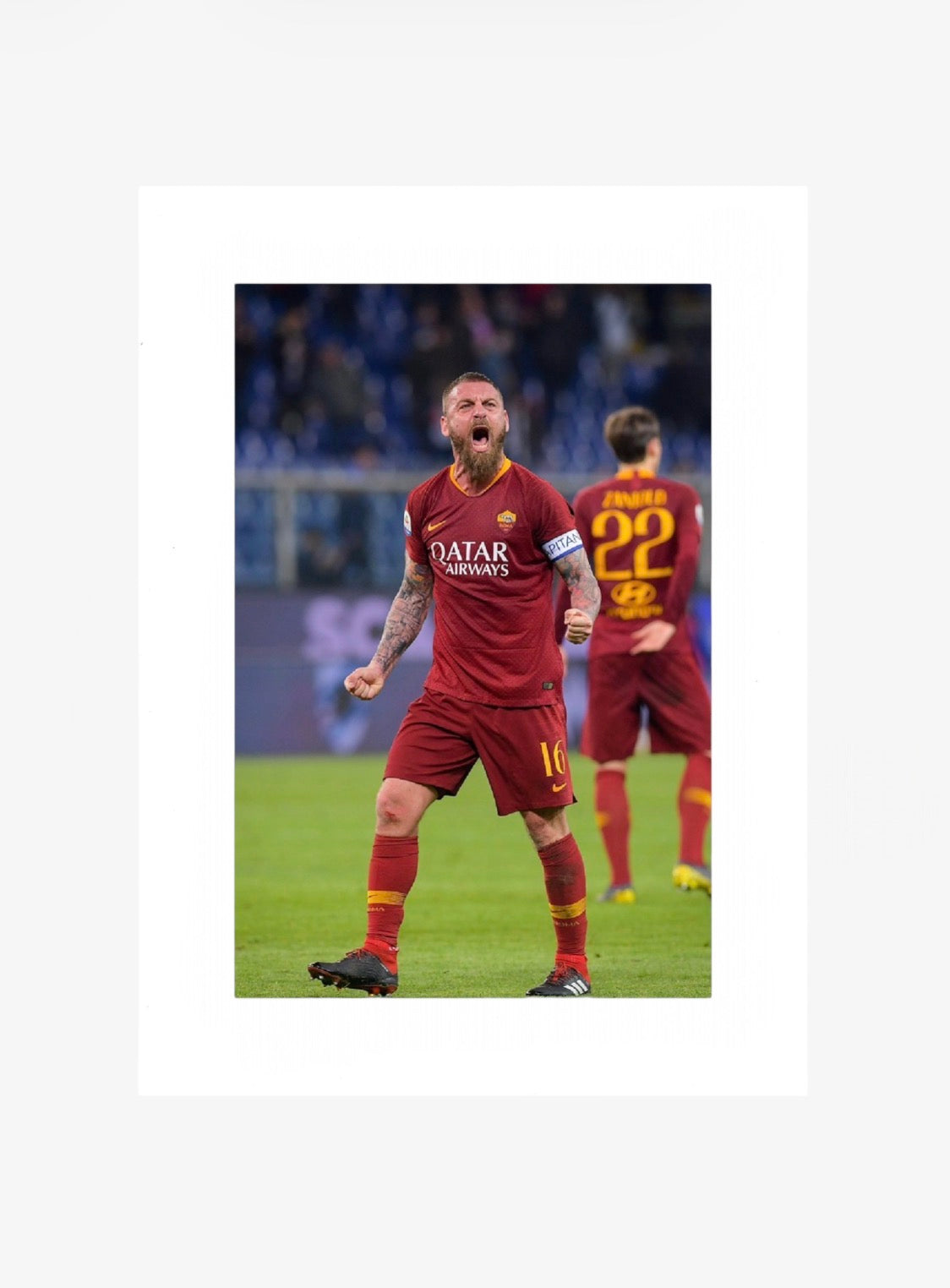 de rossi derby lazio roma  photo stampa calcio arredo 