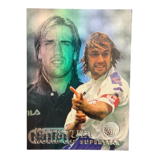 Batistuta card Fiorentina Merlin Calcio Superstar Serie A 1999 Holo IT
