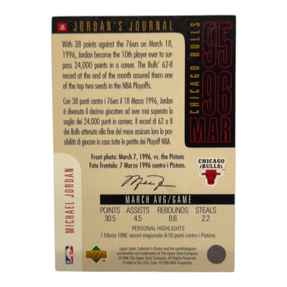 Michael Jordan Nba insert journal holo Upper deck 1996 #j5