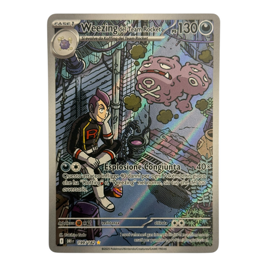 Team Rocket Pokemon Weezing Rare Illustration 199-182 (IT)