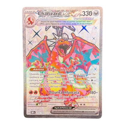 Pokemon 215-197 Charizard Teracristal ex Full Art Mint Burning Obsidian IT