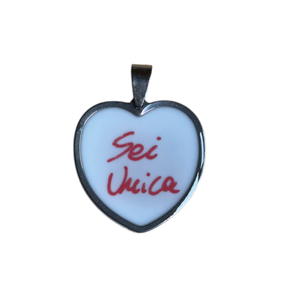 You are unique heart pendant