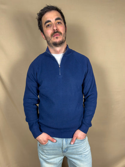 AR SWEATER HALF ZIP BLUE