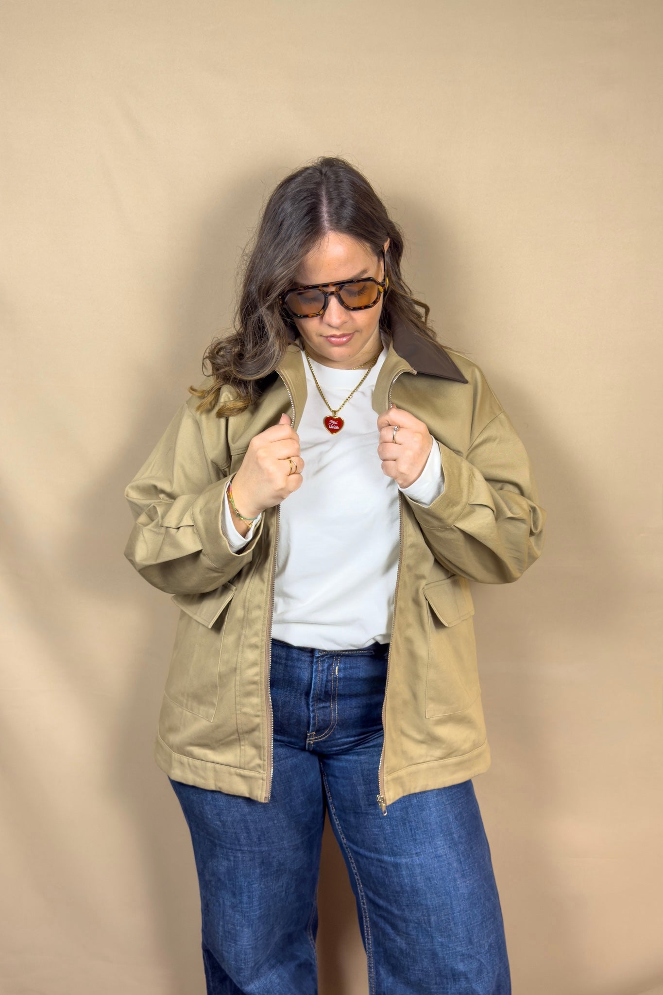 AR OVERSIZED WORK JACKET WITH DOUBLE POCKETS