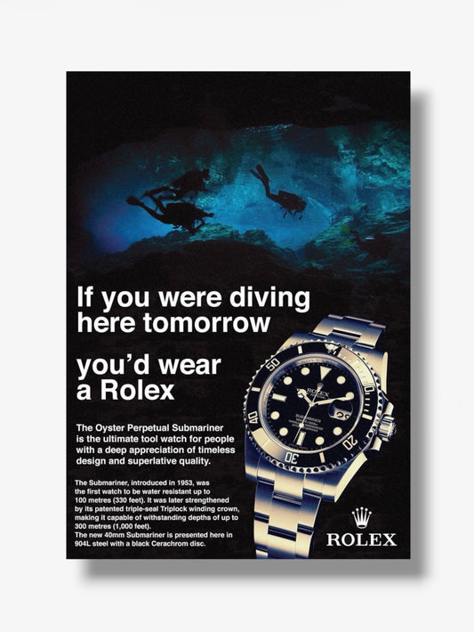 PHOTO STAMPA ROLEX VINTAGE SUBMARINER