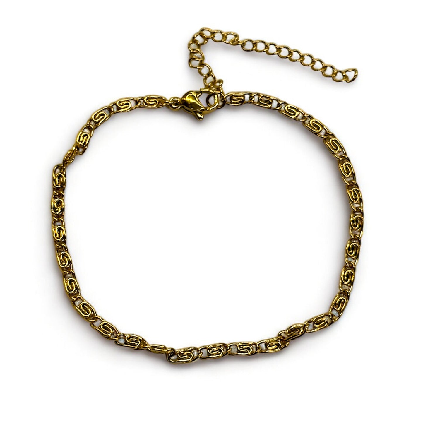 Bracciale acciaio maglia greca