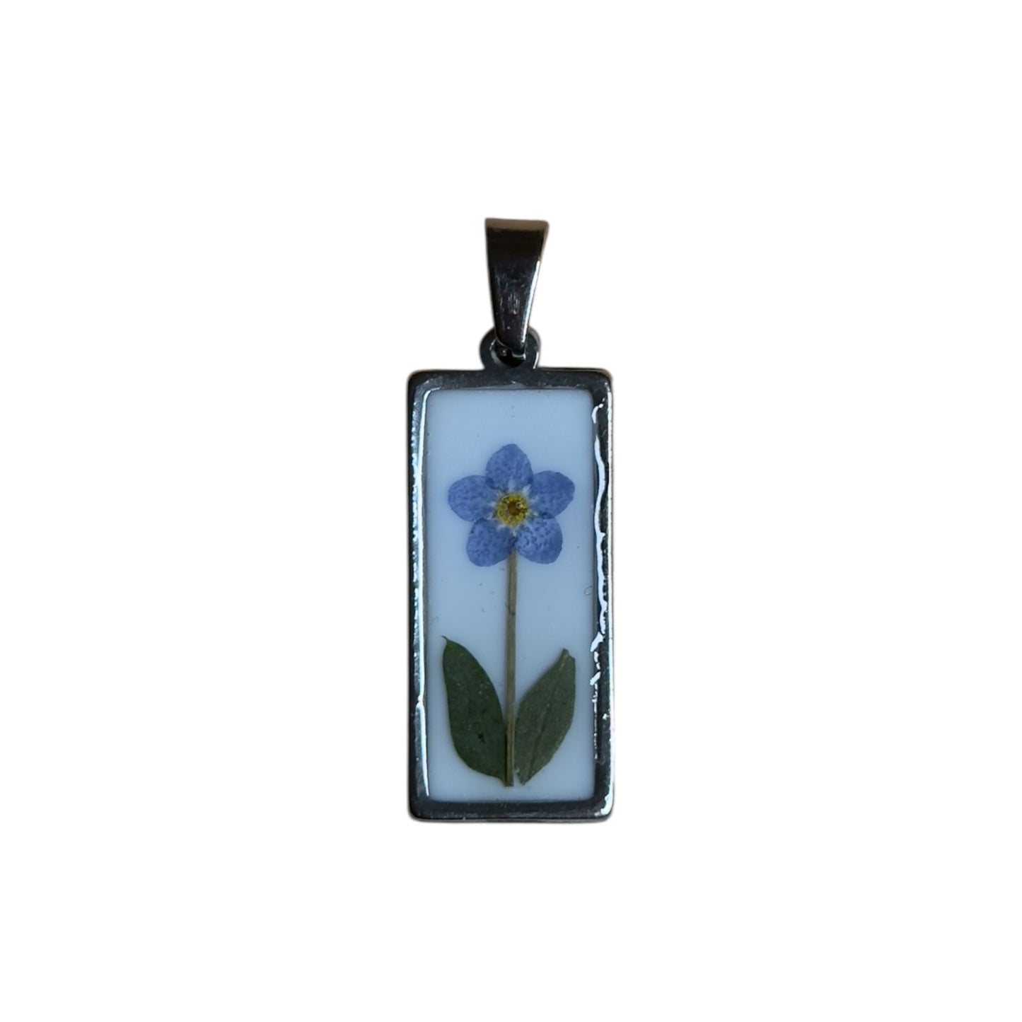 Ciondolo rettangolo Petals vintage argento
