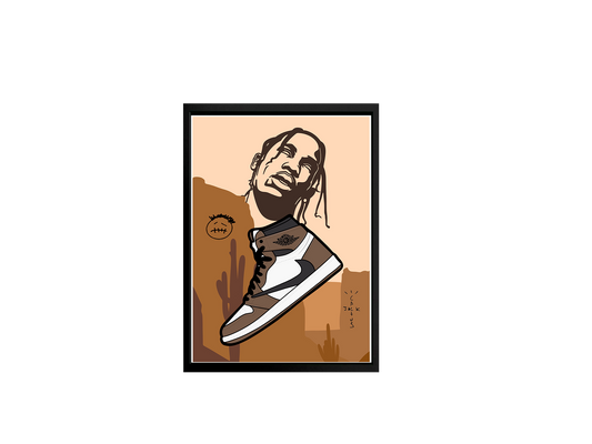 Stampa sneakers Jordan 1 Travis Scott